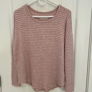 Lucky Brand Smoke Pink and White Top, Size S